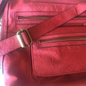 Red Crossbody multi pocket purse